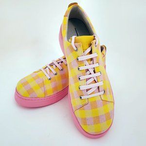 Camper Pink & Yellow Gingham Plaid Sneaker